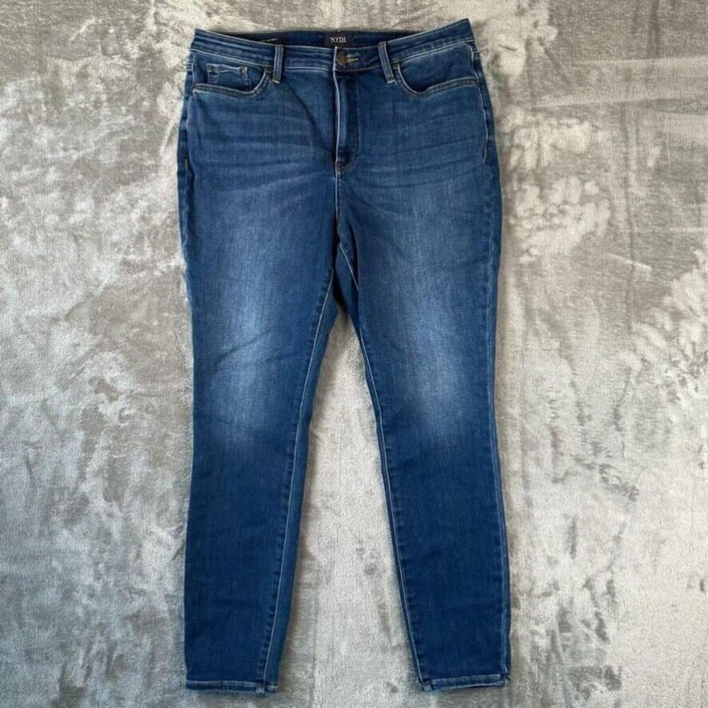 NYDJ Jeans Womens 12 LiftxTuck Technology Ami Skinny Distressed Denim